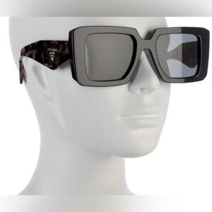 Authentic PRADA Sunglasses, Black w/Dark Grey/Blk Lenses, Pre-owned VGC w/Box